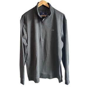 Vineyard Vines Herringbone Half Zip Pullover Black XL